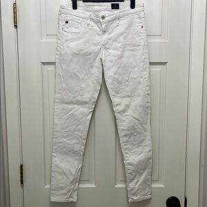 AG Adriano Goldschmied The Legging Ankle White Super Skinny Ankle Jeans - Sz 28